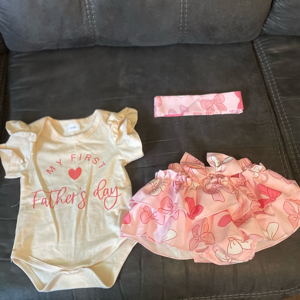 Pink and Cream Baby Outfit Set